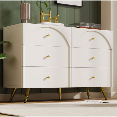 mobile contenitore H85 120 cm 6 vani fronti curve crema OKMYHOME (1/5)