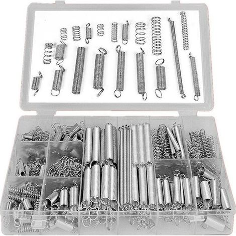 Kit de 200 Ressorts - Traction, Oscillants, Compression en Acier Inoxydable et Acier Dans une Boîte de Rangement Pratique (1/5)