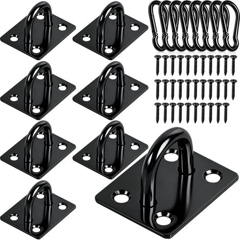 Anneaux de Fixation Plaque Oeillet Crochet Inox Pontet Platine 8Pcs (1/5)