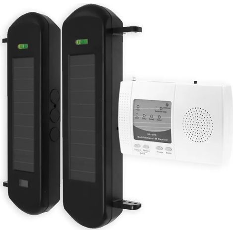 Ultra Secure – Système d'alarme de périmètre sans-fil 900m – Récepteur 4 canaux avec sorties relais – Barrières infrarouges solaires 1B – Détection 100m (1/5)