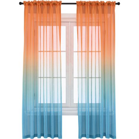 Rideau Fenêtre - Tissu Polyester - Décoration Intérieure pour Chambre Enfant Fille Salon Chambre à Coucher - 1 Pièce (1/5)
