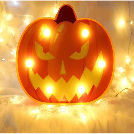 Lampe De Table Led Citrouille Chauve-Souris - Décoration Extérieure Jardin Fête D'Halloween - 1 Pièce (1/4)