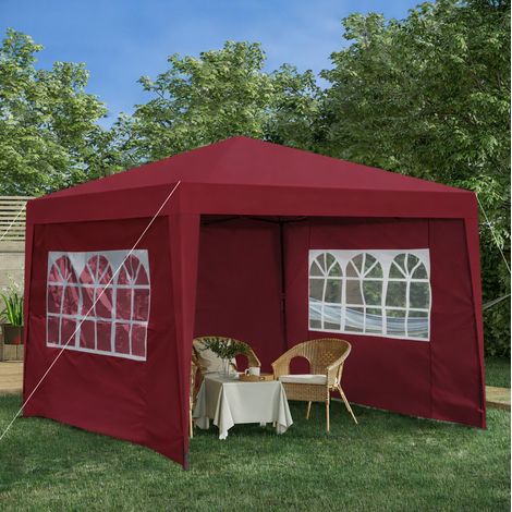 Gazebo pieghevole 3x3 m impermeabile con pareti OKMYHOME (1/5)