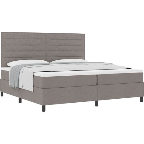 Maison Exclusive - Lit Ă ressorts avec matelas Taupe 200 x 200 cm tissu (1/5)