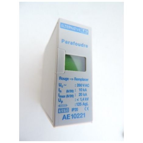 Cartouche débrochable 20kA pour parafoudre modulaire Type 2 – Protection contre surtensions – AE10221 – Alternative Elec