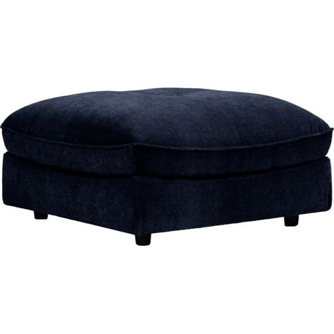 Pouf pour canapé modulable en tissu doux bleu nuit - CHARLES (1/5)