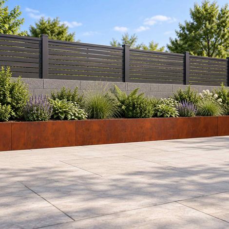 vidaXL Retaining Wall 4 pcs 100 x 12 x 30 cm Weathering Steel Rusty (1/5)