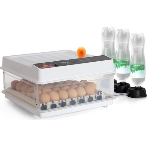 Couveuse Oeuf Automatique 48 œufs, Retournement Automatique des œufs, Contrôle de la Température, Humidification automatique, Double Alimentation, Incubateur oeuf Automatique avec Lampe à œuf (1/5)