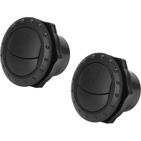 2 sorties d'air climatisation noires rondes ABS universel, bouche ventilation A/C pour camping-car bateau bus voiture (1/5)