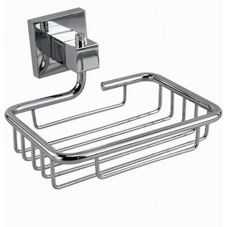 Cleafe - Porta Sapone Saponetta Mensola Doppio Fissaggio A Parete Bagno Square 13cm 59184 - (1/2)