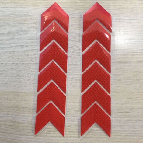 12 Pièces Autocollants Réfléchissants Haute Intensité pour Voiture Visibilité Nocturne Qualité Diamant Avertissement de Sécurité étanche pour Voiture Poussette de Moto (Rouge)