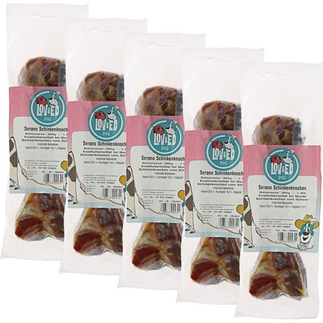 Lov&Ed Serrano Schinkenknochen für Hunde, 5x 300 g
