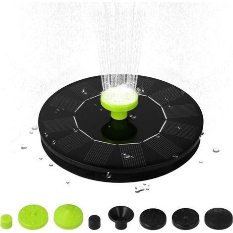 Fontaine Solaire Extérieur 6V 1W Pompe Bassin Solaire avec 5 Buses Fontaine Extérieure Debout Libre Pompe à Eau sans Brosse,pour Piscine Étang Jardin Patio (1/5)