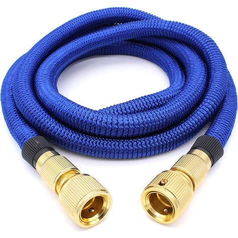 Tuyau d'arrosage extensible 2.5m - Rétractable et flexible avec raccords métal pour jardin, lavage voiture et nettoyage (1/5)