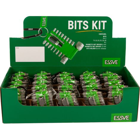 ESSVE PROPACK 20-teiliges Bit-Set. PH2-, TX- und R1-Bits + magnetischer Halter