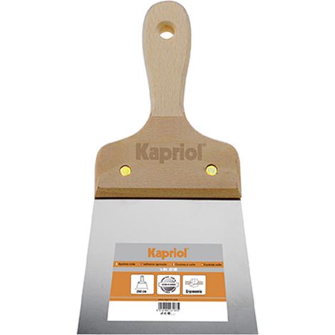SPATOLA PER RASATURA LISCIA IN ACCIAIO TEMPRATO MANICO IN LEGNO 18 cm KAPRIOL