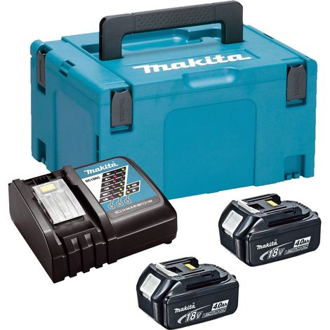 Makita BL1840 18v 2 x 4.0ah Lithium Batteries DC18RC Fast Charger + Makpac Case