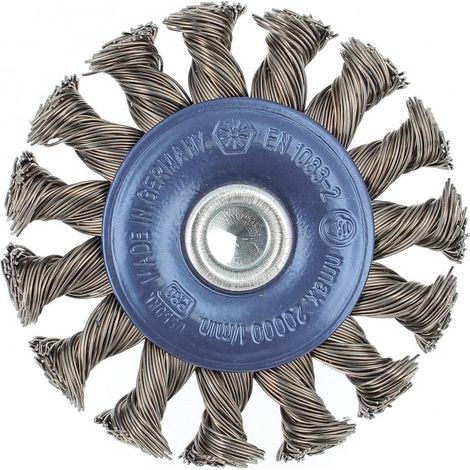 Brosse Circulaire Torsadée D75x12x6 Fil Acier Ondulé 0.30
