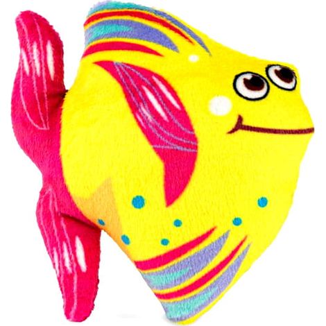Giocattolo per gatti Barry King, morbido peluche a forma di pesce colorato