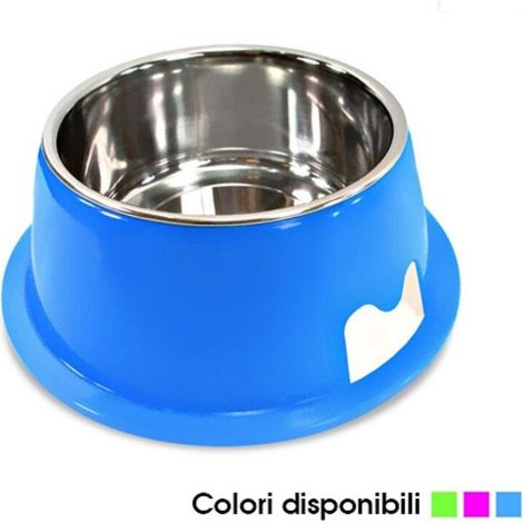 TrAdE Shop Traesio - Ciotola Per Cani E Gatti In Metallo Componibile 19 X 8 Cm Vari Colori - (1/2)