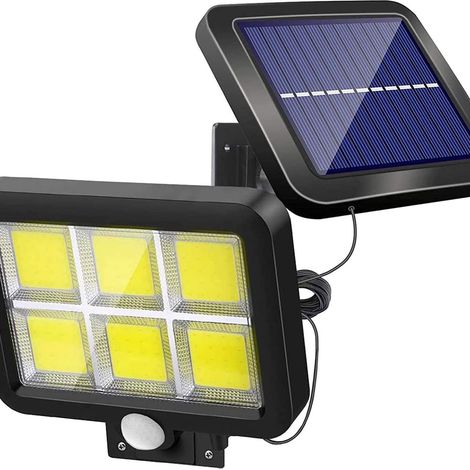 Lampe solaire extérieure puissante avec détecteur de mouvement, 120 LED, étanche - AquaForge (1/5)