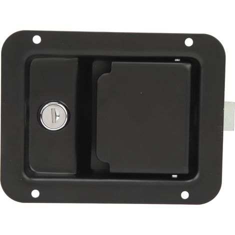 Loquet de poignée pour boîte à outils avec 2 clés, montage encastré, construction robuste en acier, pour camping-cars, camions, remorques et caravanes. (1/5)