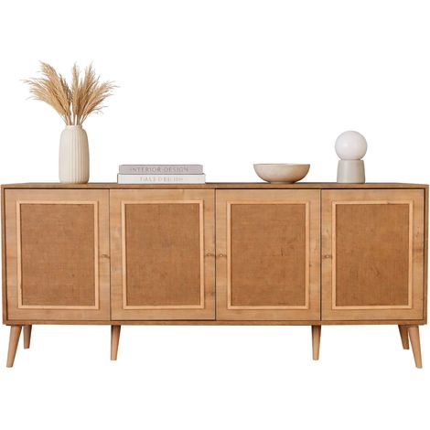 Credenza Mascali, Madia Apertura Battente, 4 Ante, Chiusura Battente, 180x41x81h cm Marrone Rovere