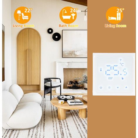 Termostato inteligente WiFi para calefacción – HY610 – Pantalla táctil LCD, programación semanal y protección antihielo.