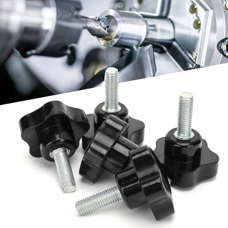 Lot de 5 vis de serrage manuel pour tour industriel, poignée en étoile pentagonale M105030 (1/5)