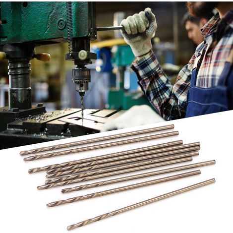 Packung mit 10 Spiralbohrern mit geradem Schaft, titanbeschichtet, aus Hochgeschwindigkeitsstahl, 1,0 mm (1/5)