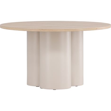 Table Basse Ronde "Olivia" 80cm Beige & Naturel (1/5)