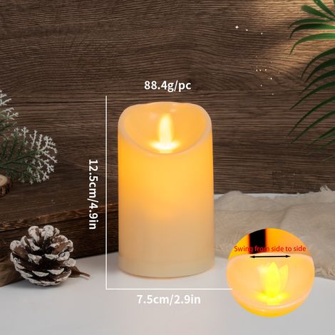 Lampe bougie électronique LED, lampe décorative fausse bougie simulée, accessoire de décoration romantique pour mariage, lumi(Y069) (1/5)