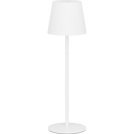 Dimmable LED Battery-Powered Desk Lamp, White Rechargeable Table Lamp with USB-C Charging for Indoor/Outdoor Use, Warm White Light 3000K, Aluminum, IP54 (1/5)