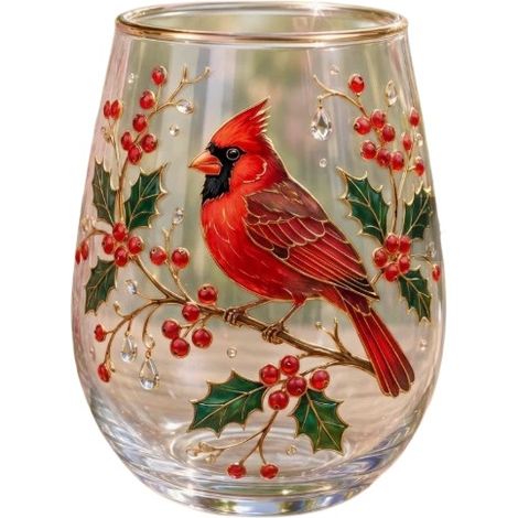 Klares, mundgeblasenes Whiskyglas mit einem niedlichen Tiermotiv (1/2)
