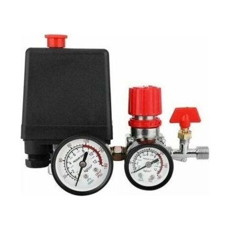 Compresseur d'air avec pressostat et manomètre – Pression 0,8 MPA – Filetage G1/4 – Courant 16A – Plage de température 0-100°C (1/5)