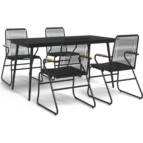 Maison Exclusive - Set da Pranzo da Giardino 5 pz Nero in Rattan PVC (1/5)