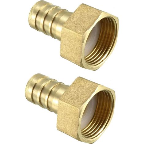2pcs Barbed Brass Hose Barbed Hose Barbed 16mm x 3/4 PT Female Pipe Connector Adapter (1/4)