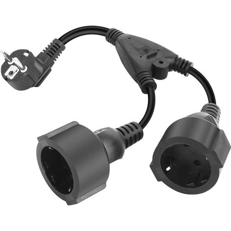 Adaptador de enchufe doble IP44 - Cable de extensión corto 2 en 1 para el hogar (1/5)