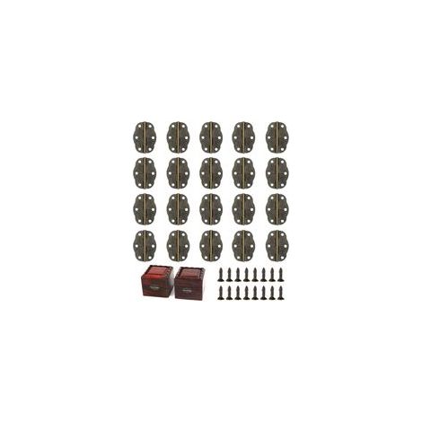 20Pcs Mini Charnières avec 120 vis Mini Charnières à Boucle Mini Charnière Pliante Charnières de Petit Meuble en Bronze Antique Charnières Anciennes pour Boîte en bois Boîte à Bijoux Armoire (1/5)