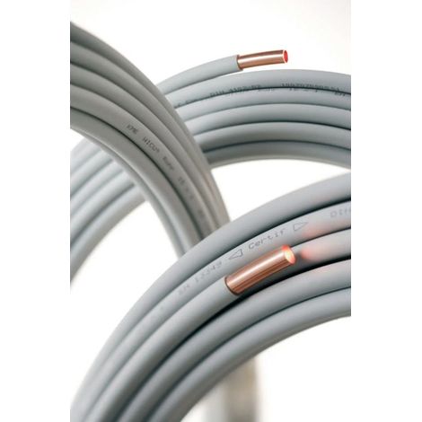 [JAMAIS UTILISE] Couronne Tube Cuivre Pré-Gainé 25m WIELAND Wicu D18x1mm pour Installations d'Eau Sanitaire et Gaz - 13349 (1/3)