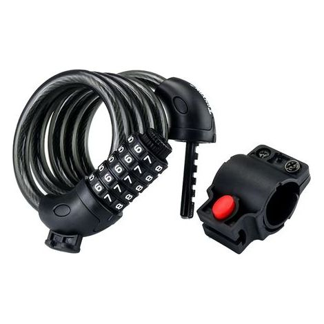 Candado de alta seguridad para bicicleta AIDUCHO con combinación reajustable de 5 dígitos, 1.2 MX 12 mm (Negro) (1/5)
