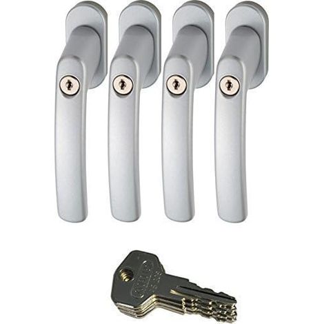 poignée de fenêtre verrouillable-argent-lot de 4 (1/2)