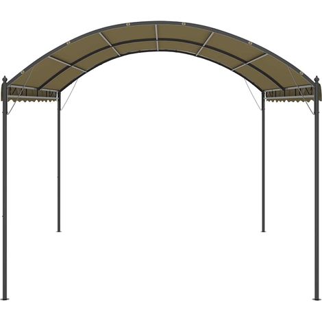 Tonnelle Barnum de Jardin, Pavillon, Pergola, Tente de jardin, 4x3x2,6 m Taupe 180 g/m² OIB5738E (1/5)