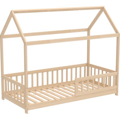 Letto, adatto ai bambini, a forma di, legno, 195 × 96 × 165 cm, legno di pino, 24 kg, doghe (1/5)