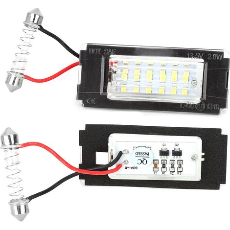 Plaque d'immatriculation LED 12V 18 SMD Lot de 2 pour MINI Cooper R56 R57 R58 R59 2006-2014 (1/3)