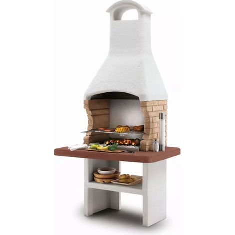 barbecue a carbonella in cemento palazzetti "brest 3" 110x77x238 cm