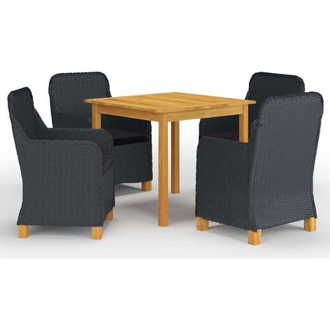 Ensemble à manger de jardin 5 pcs-Salon de jardin Gris foncé 137560 (1/5)