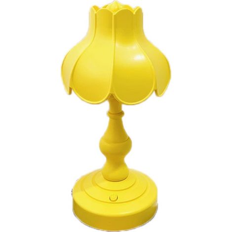 Lampe de bureau rétro en forme de feuille de lotus, jaune, 3 sources lumineuses, petite veilleuse de table pour chambre de fille (1/4)