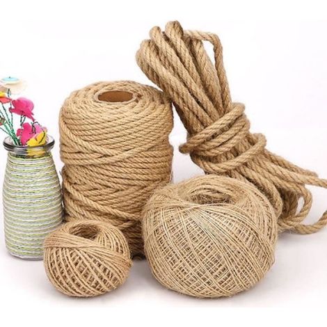 100m Corde en jute,3mm,naturelle,bricolage,couture,décoration (1/4)