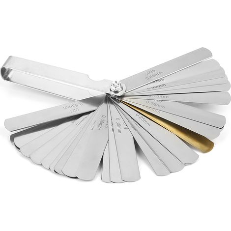 Jauge d'épaisseur à 32 lames en acier inoxydable, métrique et impériale, outil de mesure de 0,04 à 0,88 mm (1/5)